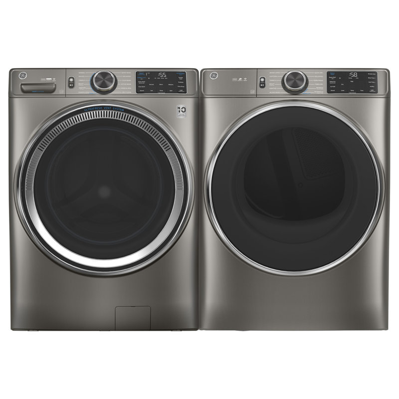 GE Appliances Energy Star Washer & Dryer Set with Stackable 4.8 Cubic